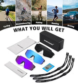 STORYCOAST Polarized Sports Sunglasses for Men Women,Driving Fishing Cycling Mountain Bike Sunglasses UV400 Protection