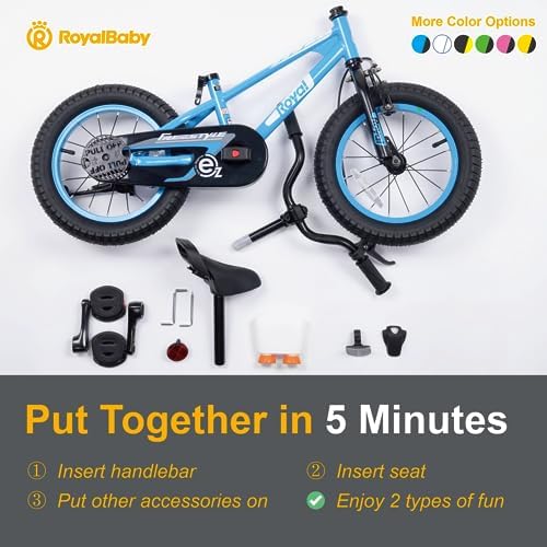 RoyalBaby Kids Bike EZ Freestyle Training Free Balance to Pedal Easy Learning Bicycle, 12-18 Inch for Toddlers to Big Kids