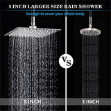 Voolan Rain Shower head, High Pressure Shower Head Made of 304 Stainless Steel, Relaxed Shower Experience Even at Low Water Flow and Pressure (8" Chrome)