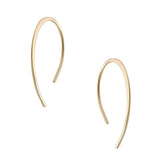 Upside Down Hoop Earrings - 18K Gold Plated Wire Threader Hoops for Women