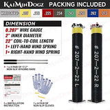 Pair of 2" Garage Door Torsion Springs Set with Non-Slip Winding Bar & Gloves,High Precision Electrophoresis Black Coated, for Replacement & Installation, MIN 16,000 Cycles (0.207x2''x22'')