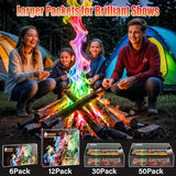 HGD (25 Pack) Magic Campfire Fire Color Changing Packets for Fire Pit, Indoor/Outdoor Fireplace, Bonfire - Rainbow Magical Flame, Camping Accessory, Compatible with Wood