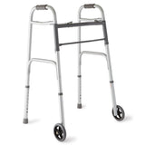 Dr. Dunley Lightweight Aluminum Walker with 5" Wheels, FSA/HSA Eligible, Easy Push-Button Mechanism