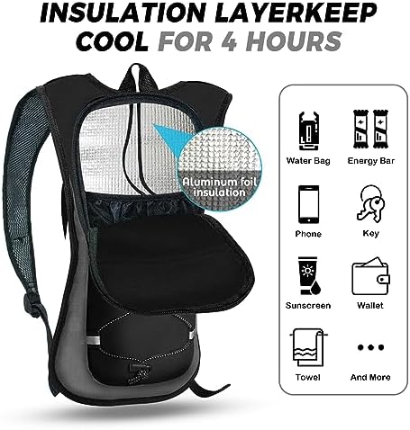 Hydration Backpack Hydration Pack Water Backpack with 2L(70-Ounce) Hydration Bladder for Men Women Kids for Running Hiking Biking Climbing