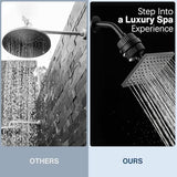 Cobbe High Pressure Filtered Shower Head Combo, Rain Shower Head with 20 Stage Shower Head Filter for Hard Water - Adjustable Replacement Remove Chlorine and Harmful Substances, Matte Black