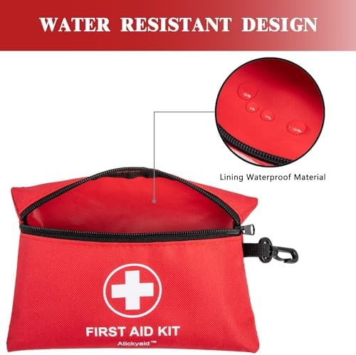 Mini First Aid Kit - 140 Piece Small First Aid Medical Kit for Car, Home, Office, Travel, Camping, Sports, Outdoor, School - Emergency First Aid Supplies and Survival Kit