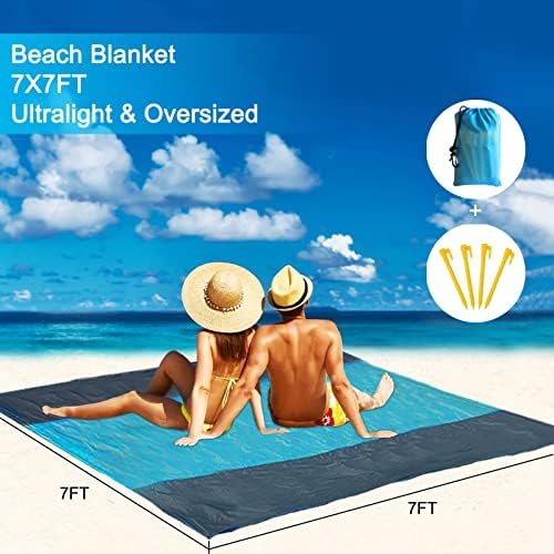 Beach Canopy, Beach Tent Sun Shelter with Beach Blanket,Beach Shade 11x11 FT with UPF 50+ UV Protection, Beach Sun Shade Canopy for Beach, Camping, Backyard and Picnics.