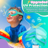 Vvinca Kids Goggles with Comfort Fabric Strap, Kids Swim Goggles Wide View Anti-Fog/UV No Leaking Swimming Goggles for 3-14