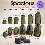 Earth Pak Waterproof Dry Bag - Roll Top Waterproof Backpack Sack Keeps Gear Dry for Kayak with Waterproof Phone Case