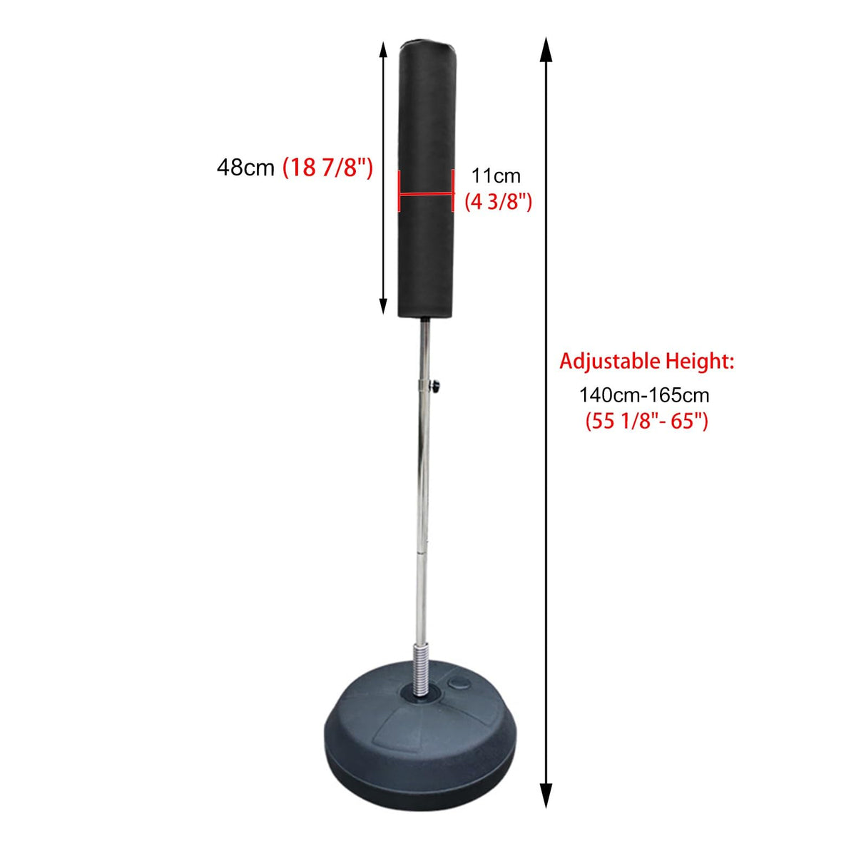 YANBI Wing Chun Dummy Floor Standing Spring Stakes with Base, Portable Kung Fu Wing Chun Training Dummy Adjustable Height, Easy Assembly Wooden Man Pile Device