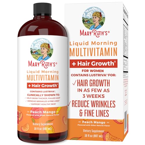 MaryRuth's Multivitamin Multimineral Supplement for Women + Hair Growth Vitamins | with Lustriva & Chromium Picolinate 1000mcg | Thicker Hair, Wrinkles, Fine Lines, Skin Care | Ages 18+ | 30 Fl Oz
