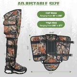 Kalkal Snake Gaiters, 1200D Waterproof Snake Chaps Snake Bite Protection for Ankle to Thigh, Snake Proof Gaiters Snake Guards with Adjustable Size for Men Women