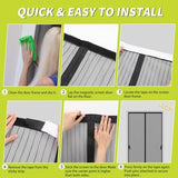 Magnetic Screen Door for 48 x 83 Inch French Door, Screen Itself Size: 50" x 84", Glass Sliding Door Heavy Duty Screen Door Mesh Curtain Keeps Bugs Out for Patio, Sliding Or Large Door