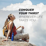 IRON °FLASK Camping & Hiking Hydration Canteens - 3 Lids (Narrow Straw Lid) Leak Proof Vacuum Insulated Stainless Steel - Hot & Cold Double Walled Sports Water Bottle - Cobalt, 24 Oz