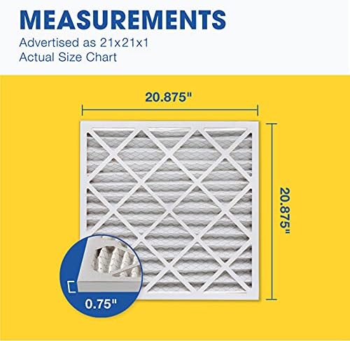 Aerostar 21x21x1 MERV 11 - 6 Count - Pleated HVAC, Furnace & Air Conditioner Filters - Removes Dust, Cold & Flu Germs, Lint, Mold, Pet Dander, Allergy-Causing Pollen, Smog & Smoke
