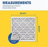 Aerostar 21x21x1 MERV 11 - 6 Count - Pleated HVAC, Furnace & Air Conditioner Filters - Removes Dust, Cold & Flu Germs, Lint, Mold, Pet Dander, Allergy-Causing Pollen, Smog & Smoke