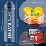 Water Bottle with Straw, 32oz Motivational Water Bottles with Time Marker to Drink, Tritan BPA Free, 1L Sports Water Bottle with Carry Strap LeakProof for Women Gym Fitness Outdoor (1 Pack)