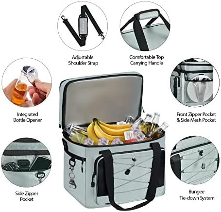 Maelstrom Soft Cooler Bag,Collapsible Soft Sided Cooler,24/30/60/75 Cans Beach Cooler,Ice Chest,Large Leakproof Camping Cooler,Portable Travel Cooler for Grocery Shopping,Camping,Road Trips