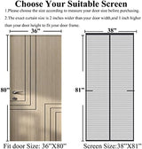 Magnetic Screen Door Upgraded-Model Full Strip Magnets,Fiberglass Heavy Duty Mesh Door Net Screen with Magnet,Full Frame Seal Retractable Mosquito Net for Door Single Front,Fit to 36"x80"