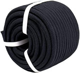 Braided Polyester Arborist Rigging Rope (3/8 inch X 100 feet) High Strength Outdoor Rope for Tree Climbing Hiking Camping Swing, Black