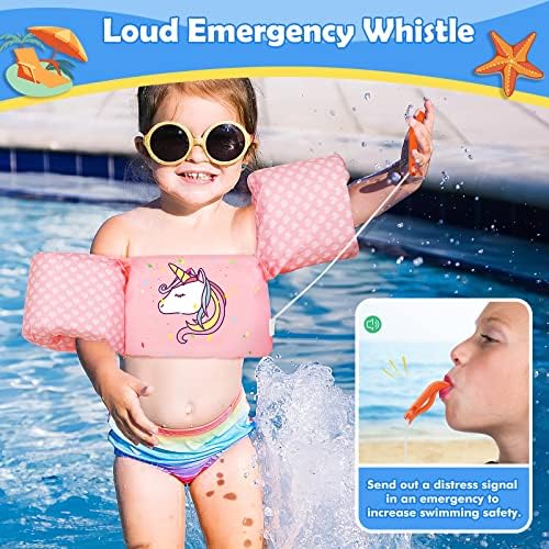 MoKo Toddler Swim Vest for Kids, 20-66 lbs, Arm Floaties with Adjustable Straps, Nylon Material, Swim Vest for Toddlers Learning to Swim