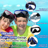 Vvinca Kids-Goggles with Nose Cover, Diving Mask Elastic Fabric Strap Anti Fog Anti Shattered Lens for Kids Swim Goggles 3-14