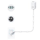 TROND Electrical Outlet Extender 360° Rotating Plug with 20W USB C, 36in Short Extension Cord, Wall Plug Adapter with 3 AC Outlets, Access Hard-to-Reach Outlets Use Behind Couches, Desk, White