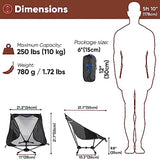 TREKOLOGY Ultralight Beach Chair, Lightweight Camping Chair for Backpacking, Hiking, and Travel - YIZI LITE