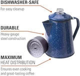GSI Outdoors Percolator Coffee Pot | Enamelware Campfire Coffee Boiler Kettle for Outdoor Camping Cookware, Cabin, RV, Kitchen, Hunting & Backpacking