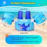 NEMONE Toddler Swim Vest for 22-70 lbs Kids Floaties Swim Jacket with Arm Water Wings for Girls Boys 2 3 4 5 6 7 Years Old Sea Beach Pool