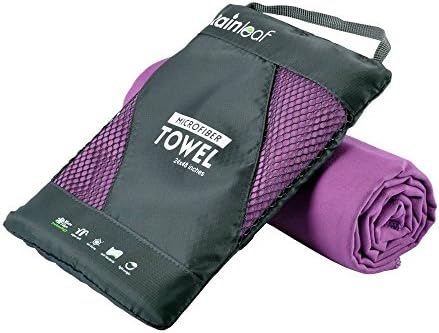 Rainleaf Microfiber Towel Perfect Travel & Gym & Camping Towel. Quick Dry - Super Absorbent - Ultra Compact - Lightweight. Suitable for Trip, Beach, Shower, Backpacking, Pool