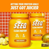 SEEQ Clear Whey Isolate Protein Powder, 22g Protein, Zero Lactose, Zero Sugar for Teens, Men, and Women, Healthy Juicy Protein with 25 Servings (Mango Pineapple)