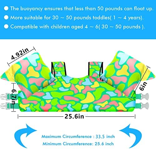 Chriffer Kids Swim Vest Life Jacket for 22-66 Pounds Boys and Girls, Toddler Floaties with Shoulder Harness Arm Wings for 2,3,4,5,6,7 Years Old Baby