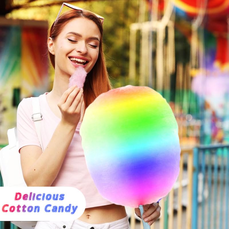 50 Pcs LED cotton candy cones,Glowing cotton candy sticks，Cotton candy holder reusable and waterproof, suitable for Christmas party (colorful)