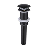 KES Bathroom Sink Drain Without Overflow Vessel Sink Lavatory Vanity Pop Up Drain Stopper Matte Black for 1.6"-1.9" Sink Hole, All Metal Rustproof Brass and 304 Stainless Steel, S2008D-BK
