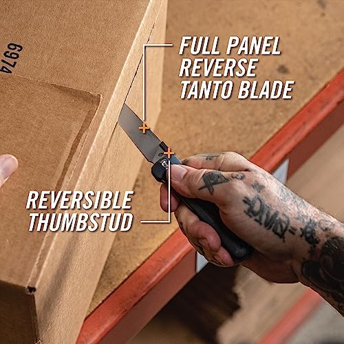 Gerber Gear Pledge Pocket Knife with Pocket Clip - 3.7" Full Panel Plain Edge Blade Folding Knife - EDC Gear and Equipment - Omni Gray