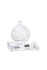 LUTREVA 7-10 Gallon Trash Can Liners, Wholesale 1000 Count, High Density Garbage Bags, 24'' x 24'', Clear, Intended for Office, Business, Paper, Home, Styrofoam Commercial and Industrial