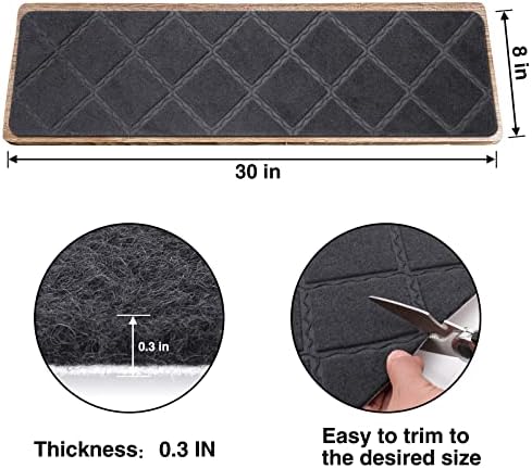 Stair Treads for Wooden Steps 15pcs - 8x30in Carpet Stairs Runner Indoor Non-Slip Stair Mats for Kids Elders and Pets