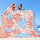 Beach Blanket Sandproof Extra Large Beach Mat Adults Waterproof Quick Drying Sand Free Mat Made by Premium Polyester with 4 Stakes & 4 Corner Pockets for Outdoor Travel Camping Hiking