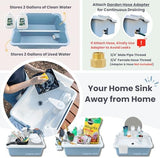 Enhanced Portable Sink: Patented Design, Electronic Faucet, 2-Gallon Capacity, Easy Setup, Instant Indoor & Outdoor Use - Ideal for Washing Dishes, Camping Hygiene, Gardening, Pottery & More