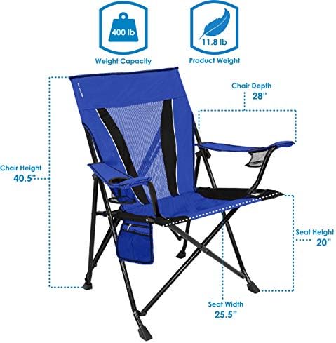 Kijaro XXL Dual Lock Portable Camping Chair - Supports Up to 400lbs - Enjoy The Outdoors in a Versatile Folding Sports & Outdoor Chair