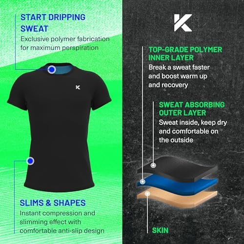 Kewlioo Men's Sauna Suit Shirt - Heat Trapping Sweat Compression Vest, Shapewear Top, Gym Exercise Versatile Shaper Jacket