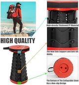 2PCS Upgraded Collapsible Stool Thickened Set, Portable Stool Folding Stools, Foldable Chair for Camping Fishing Hiking BBQ and Outdoor Activities - Max 400lbs（Red）