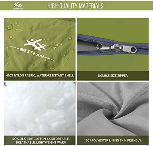 Warm Weather Sleeping Bag - Portable Waterproof Compact Lightweight, Packable for Kids, Teens Adults Camping Backpacking Hiking, Spring Summer Fall