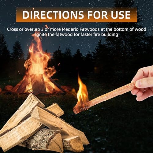 10 lbs Fatwood Fire Starter Sticks, 100% Natural Kindling Firewood Firestarter for Stoves, Pine Wood for Fireplaces, Campfires, Bonfires, Grill