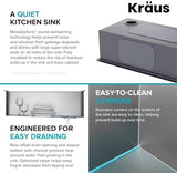 KRAUS Kore 36-Inch Undermount Workstation 16 Gauge Single Bowl Stainless Steel Kitchen Sink with Accessories, KWU110-36
