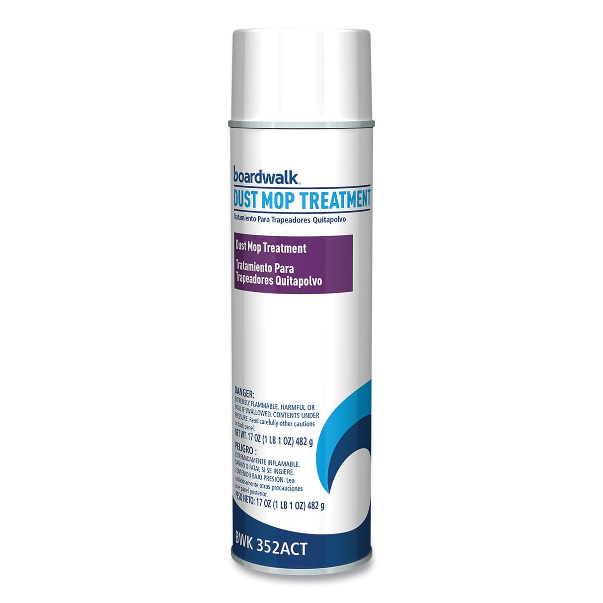 Boardwalk Dust Mop Treatment, 17 oz Aerosol Spray, for Push Brooms, Will Not Damage Floors, Non Slippery, Multi Surface, Pine Scent