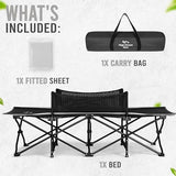 Toddler Cot Bed: Kids Travel Camping Bed, a Portable Folding Cot for Kids Great for Outdoors and Young Guests at Home. Comfortable Kids Sleeping Cot Easy to Store and Use (Gray)