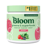 Bloom Nutrition Superfood Greens Powder, Digestive Enzymes with Probiotics and Prebiotics, Gut Health, Bloating Relief for Women, Chlorella, Green Juice Mix with Beet Root Powder, 30 SVG, Berry