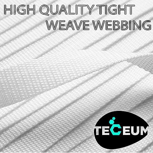 TECEUM 1" & 1.5" & 2" Webbing – 10 25 50 Yards – 40+ Colors – Heavy Duty 1 Inch 1.5 Inch 2 Inch Webbing for Climbing Outdoors Indoors Crafting DIY